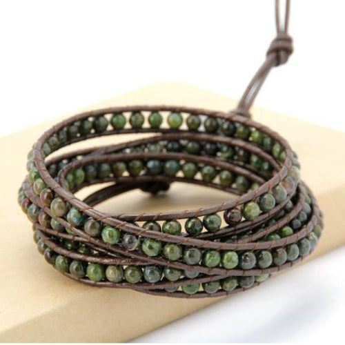 4MM  Natural Jasper Stone Wrap Bracelet Onezeros.in