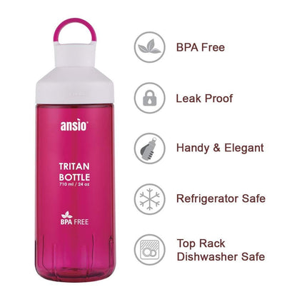 Ansio Tritan Water Bottle for Kids (710 ml) Onezeros.in