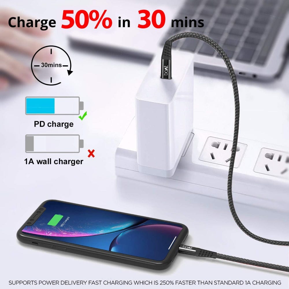 boAt LTG 600 Type C to Lightning Cable 1.2 Meter Onezeros.in