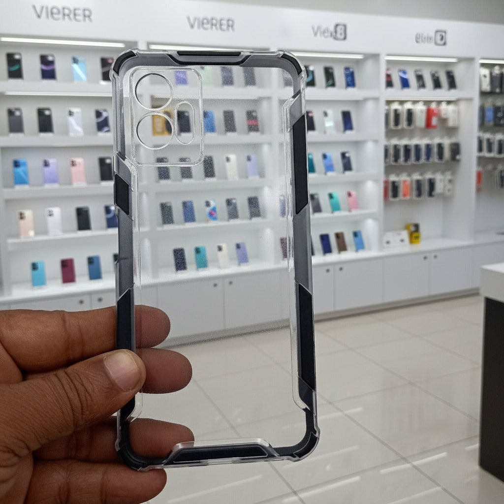 Clear Transparent Back Cover For Vivo T1 5G Phone Case Black Onezeros.in