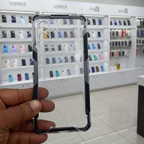 Clear Transparent Back Cover For Vivo T1 5G Phone Case Black Onezeros.in