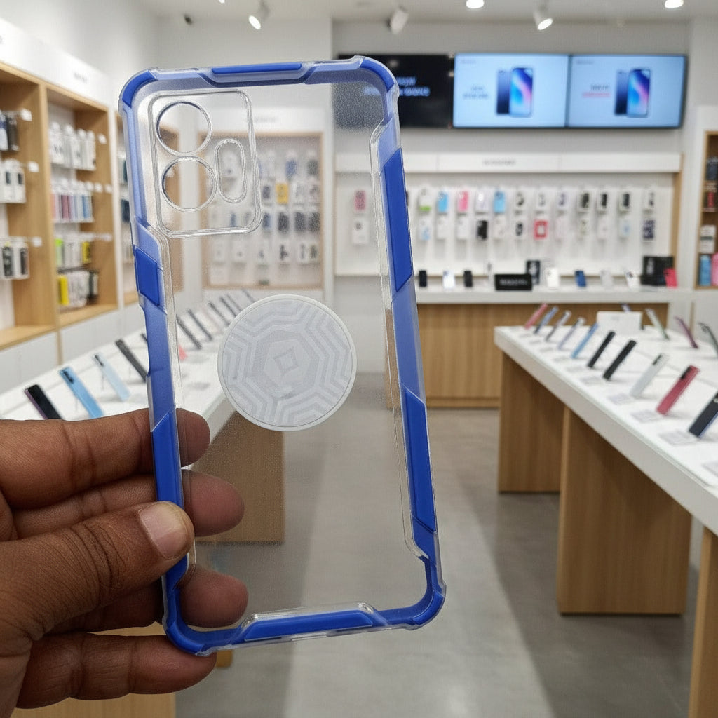 Clear Transparent Back Cover For Vivo T1 5G Phone Case Blue Onezeros.in