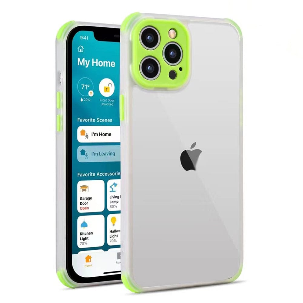 Colorful Camera Lens Protect Transparent Phone Case for iPhone 12 Onezeros.in