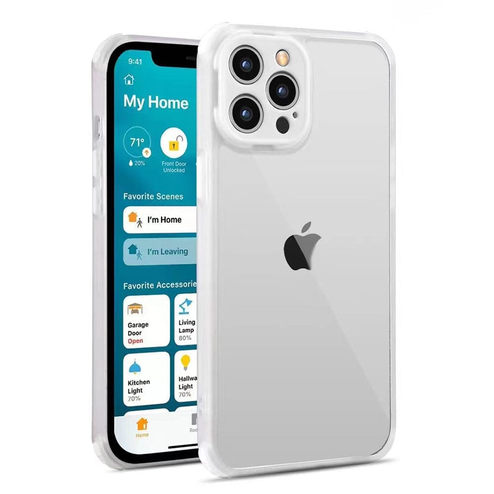 Colorful Camera Lens Protect Transparent Phone Case for iPhone 13 Pro Max White Onezeros.in