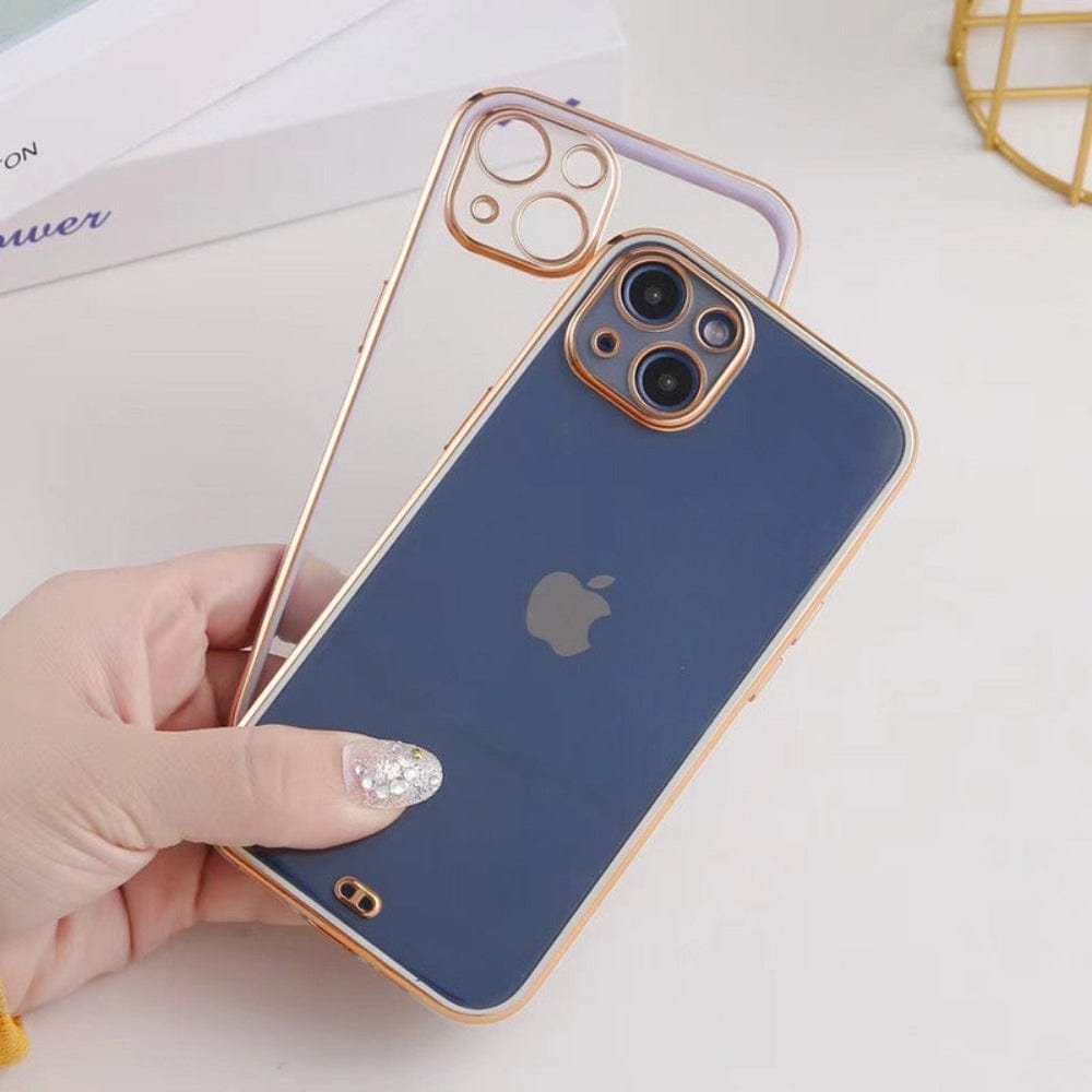 Electroplated Transparent Clear Frame Phone Case For iPhone 13 Mini Onezeros.in