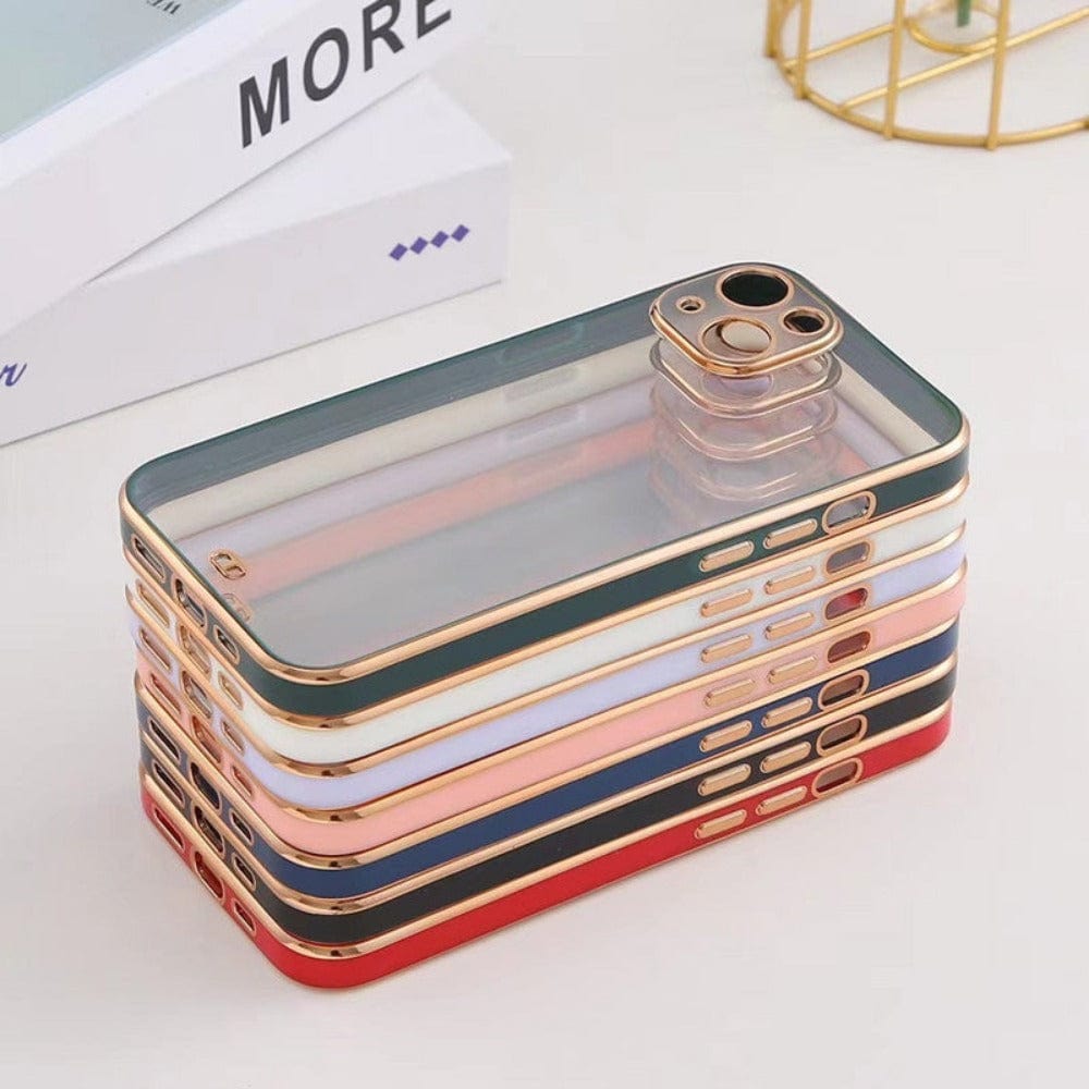 Electroplated Transparent Clear Frame Phone Case For iPhone X/XS Black Onezeros.in