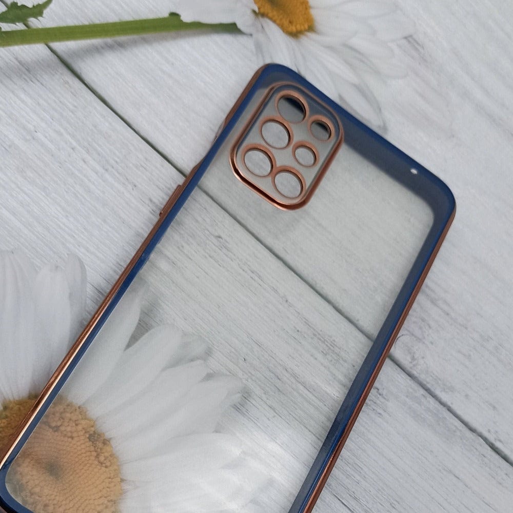 Electroplated Transparent Clear Frame Phone Case For OnePlus 9R Onezeros.in