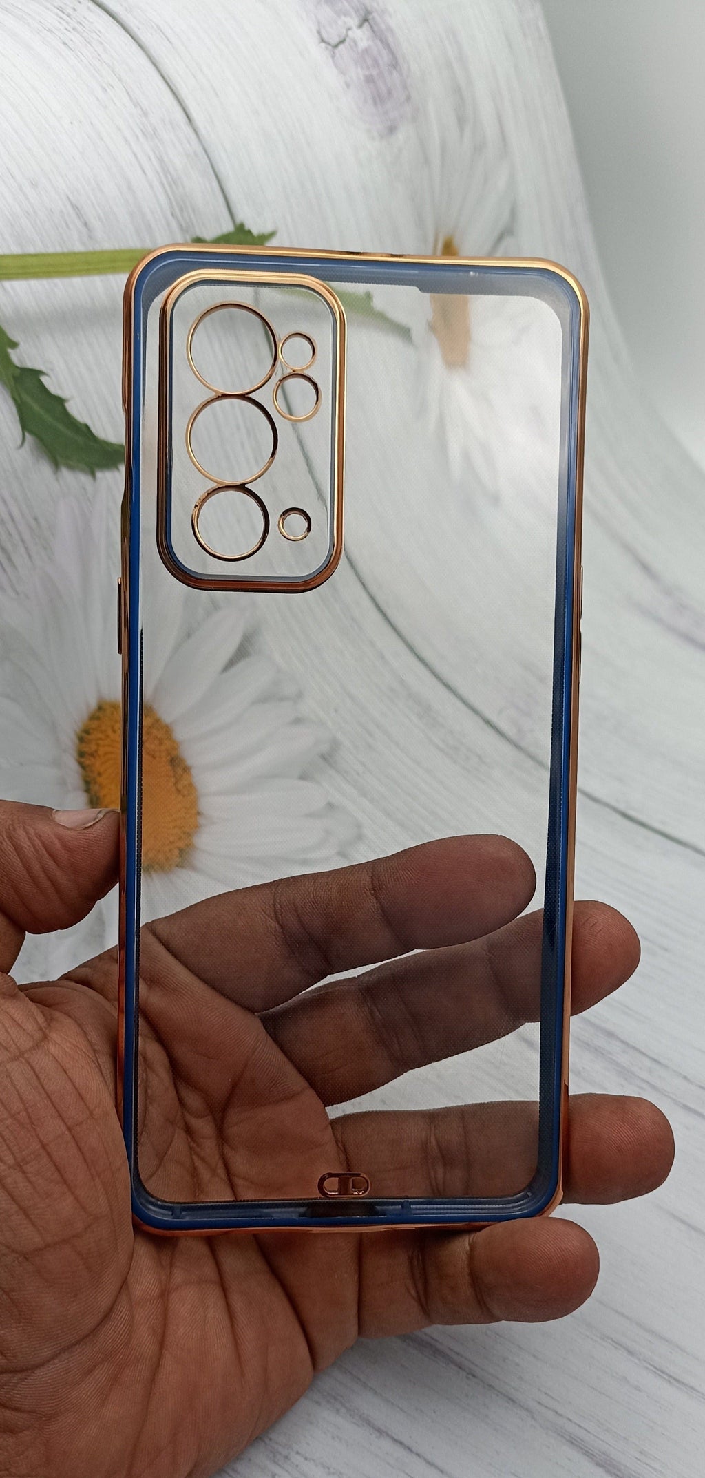 Electroplated Transparent Clear Frame Phone Case For OnePlus 9RT 5G Onezeros.in