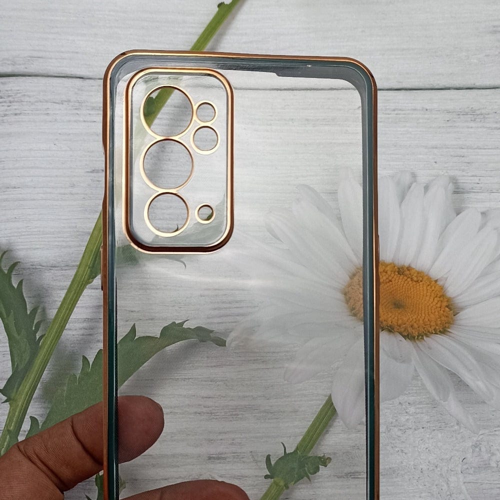 Electroplated Transparent Clear Frame Phone Case For OnePlus 9RT 5G Onezeros.in