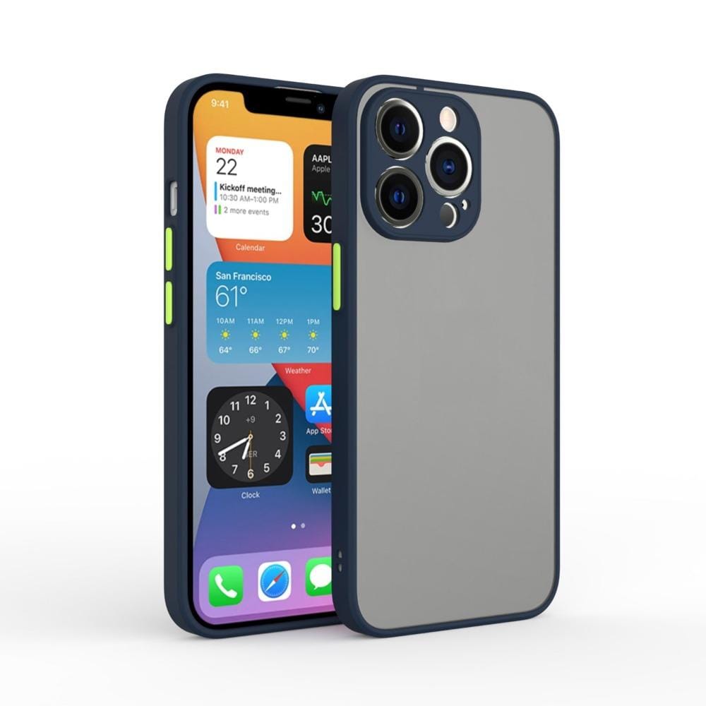 Frosted Smoke Cover for iPhone 13 Pro Max Camera Protection Phone Case Royal Blue Onezeros.in
