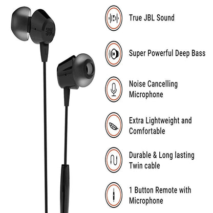 JBL C50HI in-Ear Headphones with Mic Black JBL