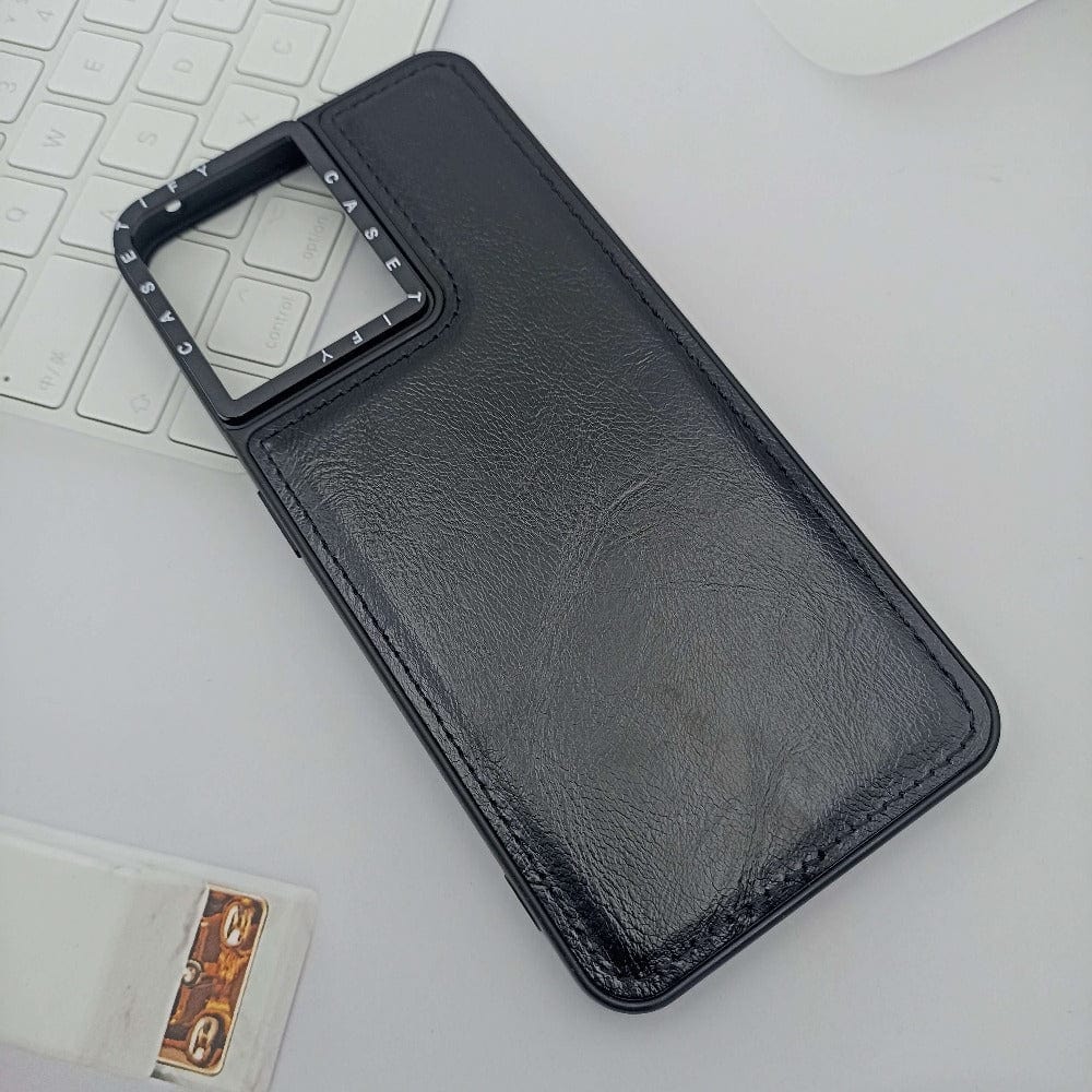Luxury PU Leather Back Cover Phone Case for OPPO F21 Pro 4G Black Onezeros.in