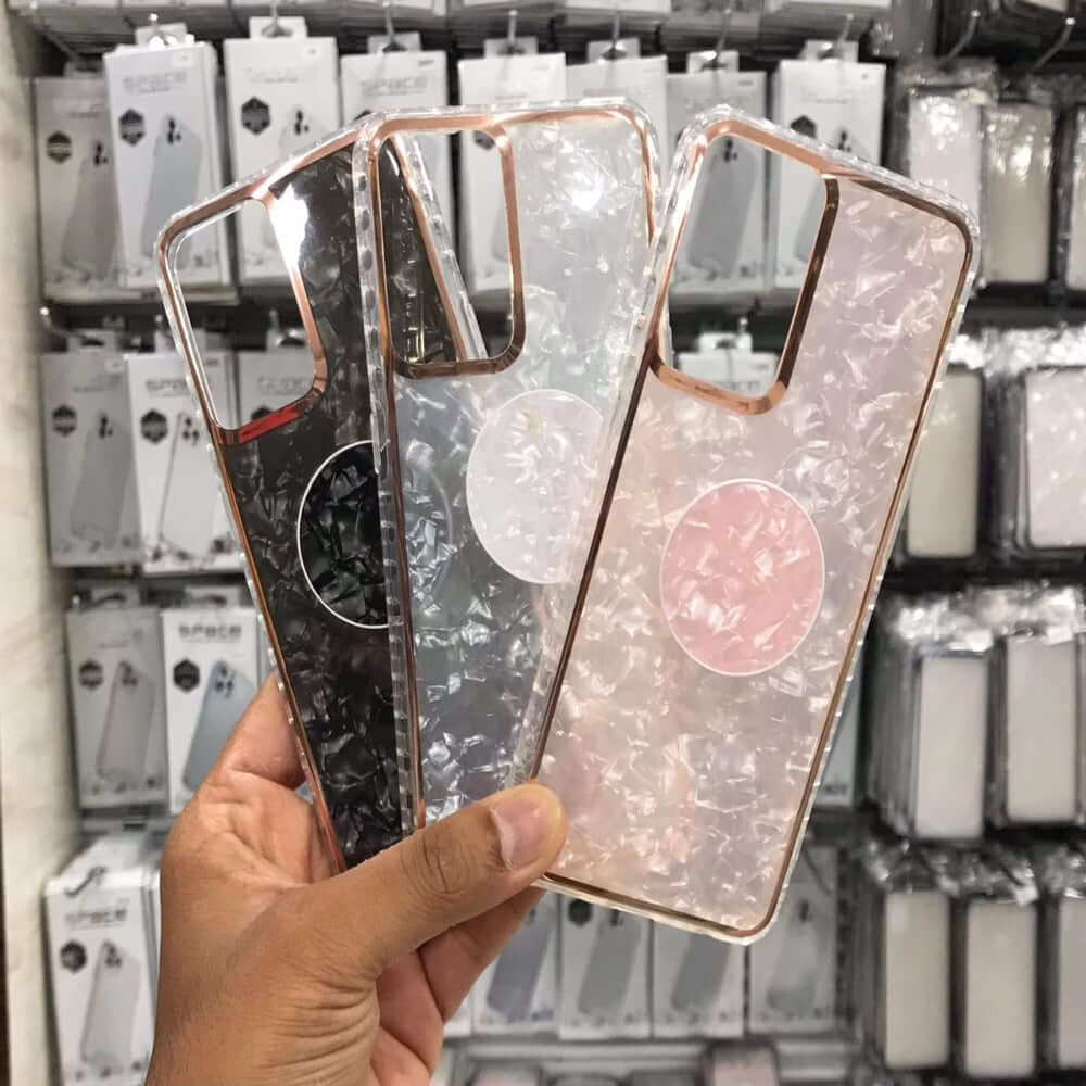 Marble Pattern Back Cover For Redmi Note 7 Phone Case With Pop Up Holder Onezeros.in