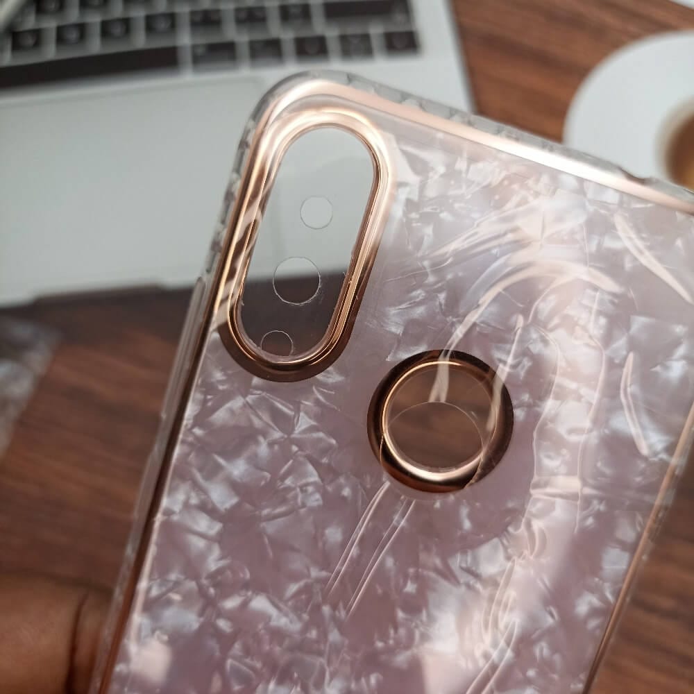 Marble Pattern Back Cover For Redmi Note 7 Phone Case With Pop Up Holder Pink Onezeros.in