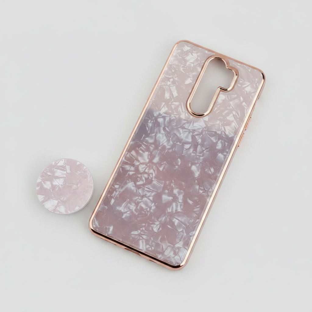 Marble Pattern Back Cover For Redmi Note 8 Pro Phone Case With Pop Up Holder Pink Onezeros.in