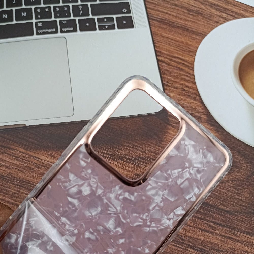 Marble Pattern Back Cover For Vivo V23 5G Phone Case With Pop Up Holder Pink Onezeros.in