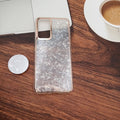Marble Pattern Back Cover For Vivo V23e 5G Phone Case With Pop Up Holder White Onezeros.in