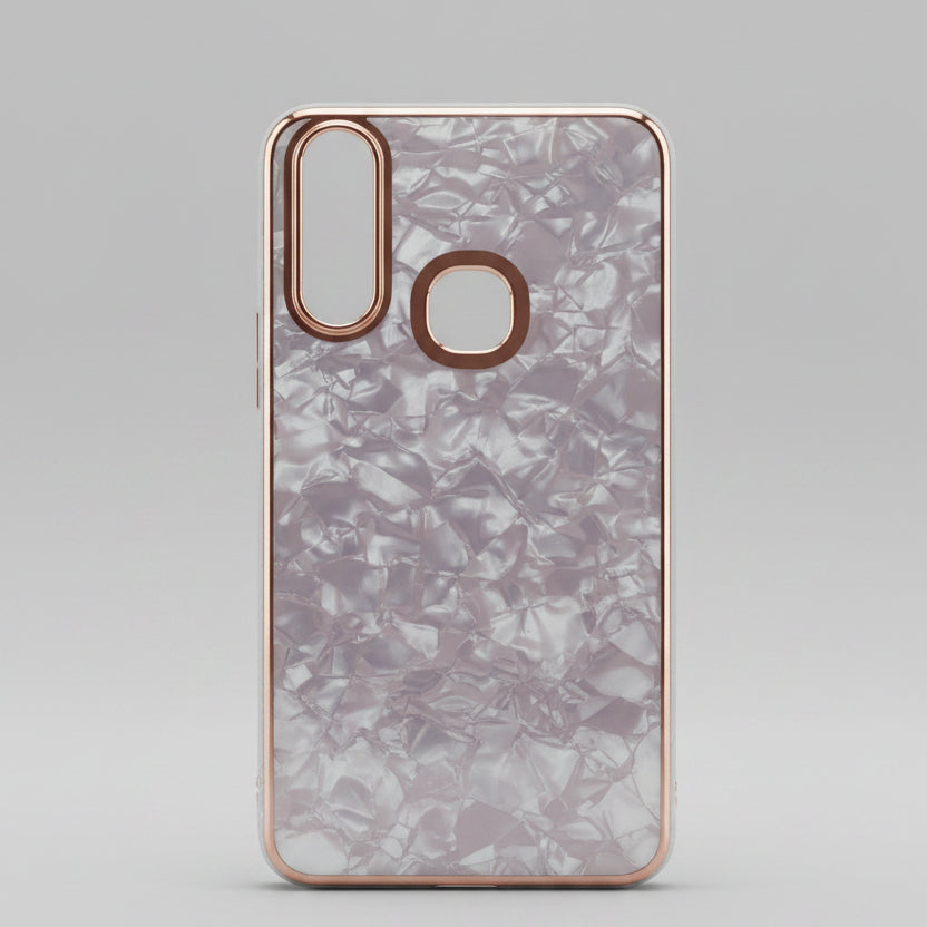 Marble Pattern Back Cover For Vivo Y12/Y15/Y17/U10 Phone Case With Pop Up Holder Pink Onezeros.in