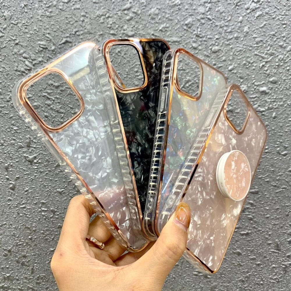 Marble Pattern Back Cover For Vivo Y21/Y33s Phone Case With Pop Up Holder Onezeros.in