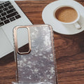 Marble Pattern Back Cover For Vivo Y31/Y51 Phone Case With Pop Up Holder White Onezeros.in