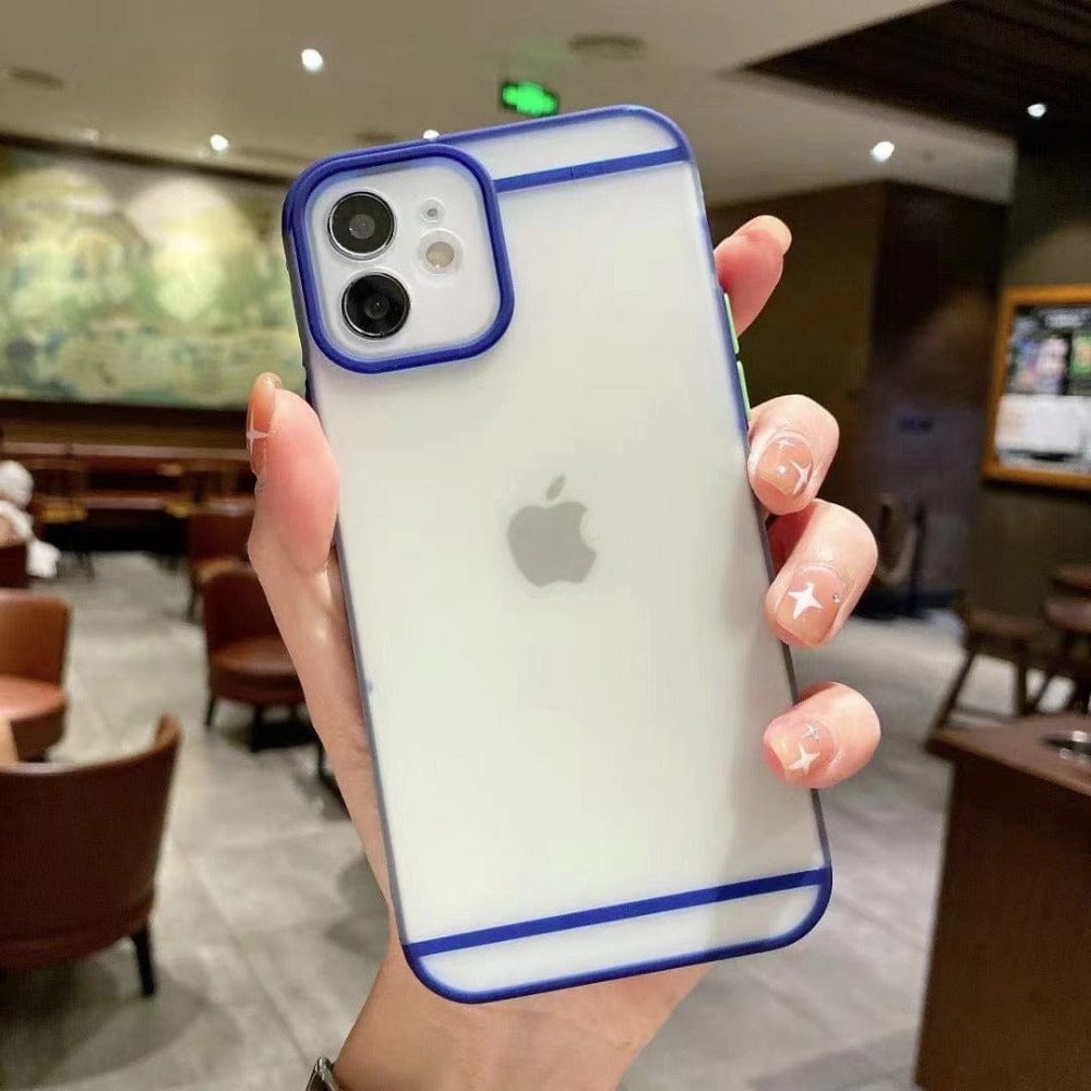 Matte Translucent Frosted Smoke Phone Case For Samsung Galaxy A52/A52s Blue Onezeros.in