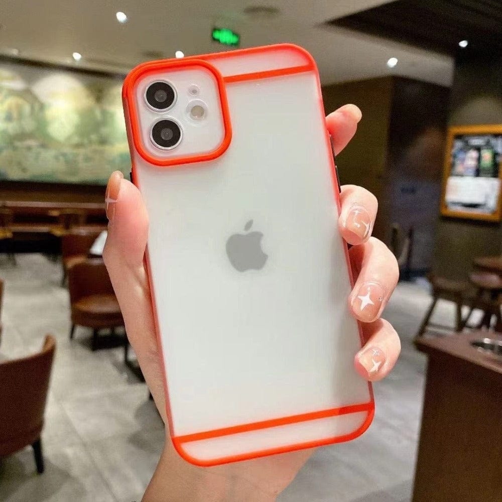 Matte Translucent Frosted Smoke Phone Case For Samsung Galaxy A52/A52s Red Onezeros.in