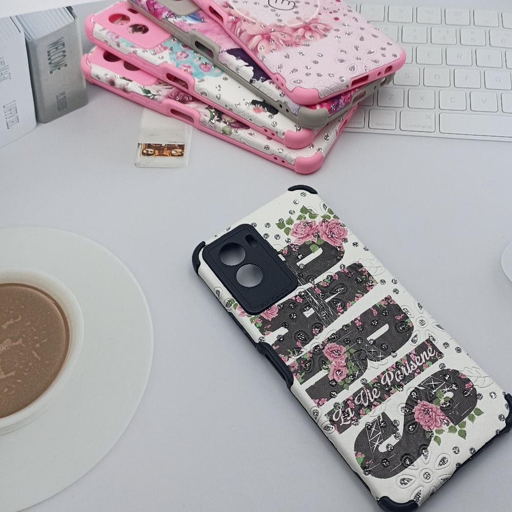 Pink Border Stone Case Mobile Cover for Vivo Y15s/Y01 Onezeros.in