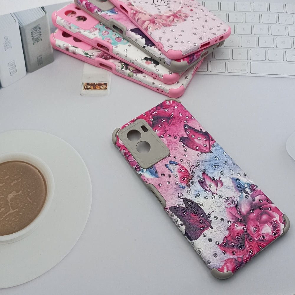 Pink Border Stone Case Mobile Cover for Vivo Y15s/Y01 Onezeros.in