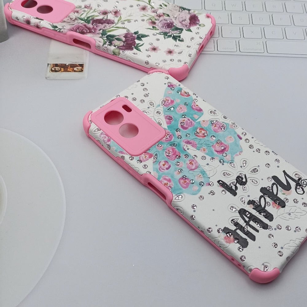 Pink Border Stone Case Mobile Cover for Vivo Y15s/Y01 Onezeros.in