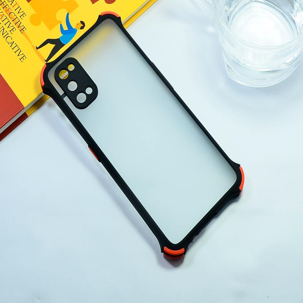 Realme Q2 Pro Air cushion Shockproof Smoke Transparent Phone Case Black Onezeros.in