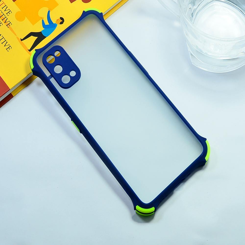 Realme Q2 Pro Air cushion Shockproof Smoke Transparent Phone Case Blue Onezeros.in