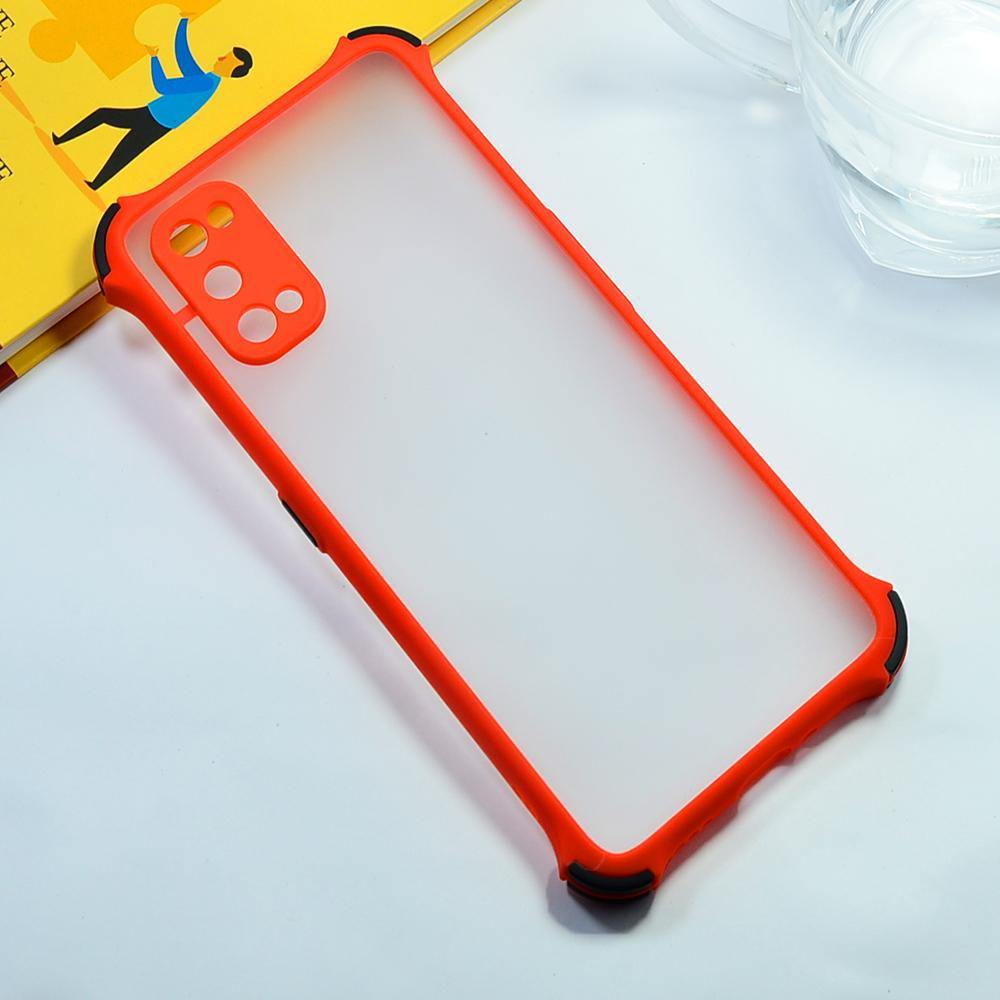 Realme Q2 Pro Air cushion Shockproof Smoke Transparent Phone Case Red Onezeros.in