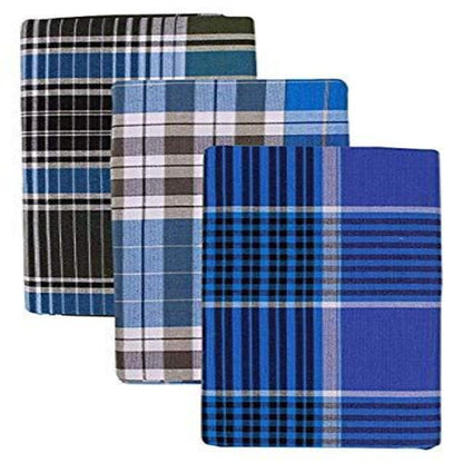 SANGU MARK Men's Cotton Lungies (Pattern May Vary, Multicolour) Onezeros.in