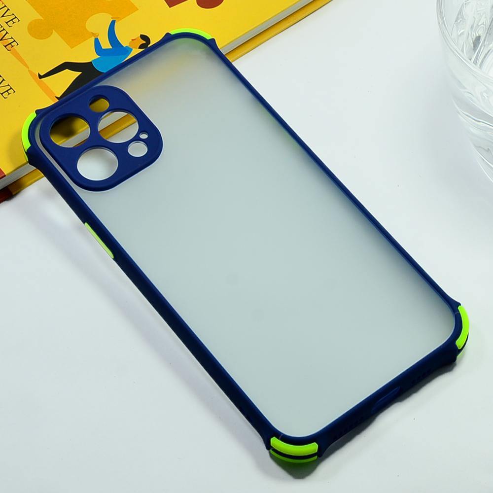 Shockproof Smoke Case For iPhone 12 Pro Max Mobile Cover Blue Onezeros.in