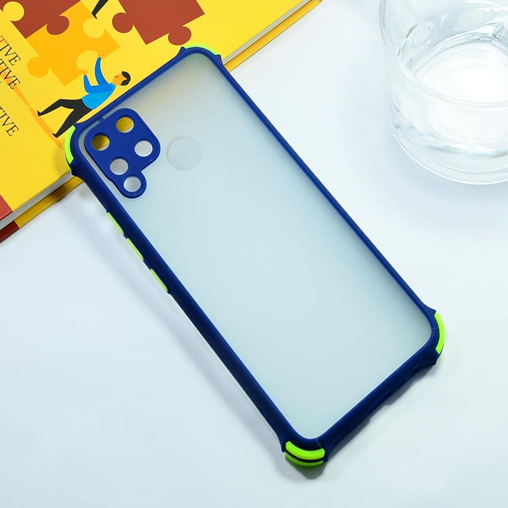 Shockproof Smoke Case For Realme C15 Mobile Cover Blue Onezeros.in