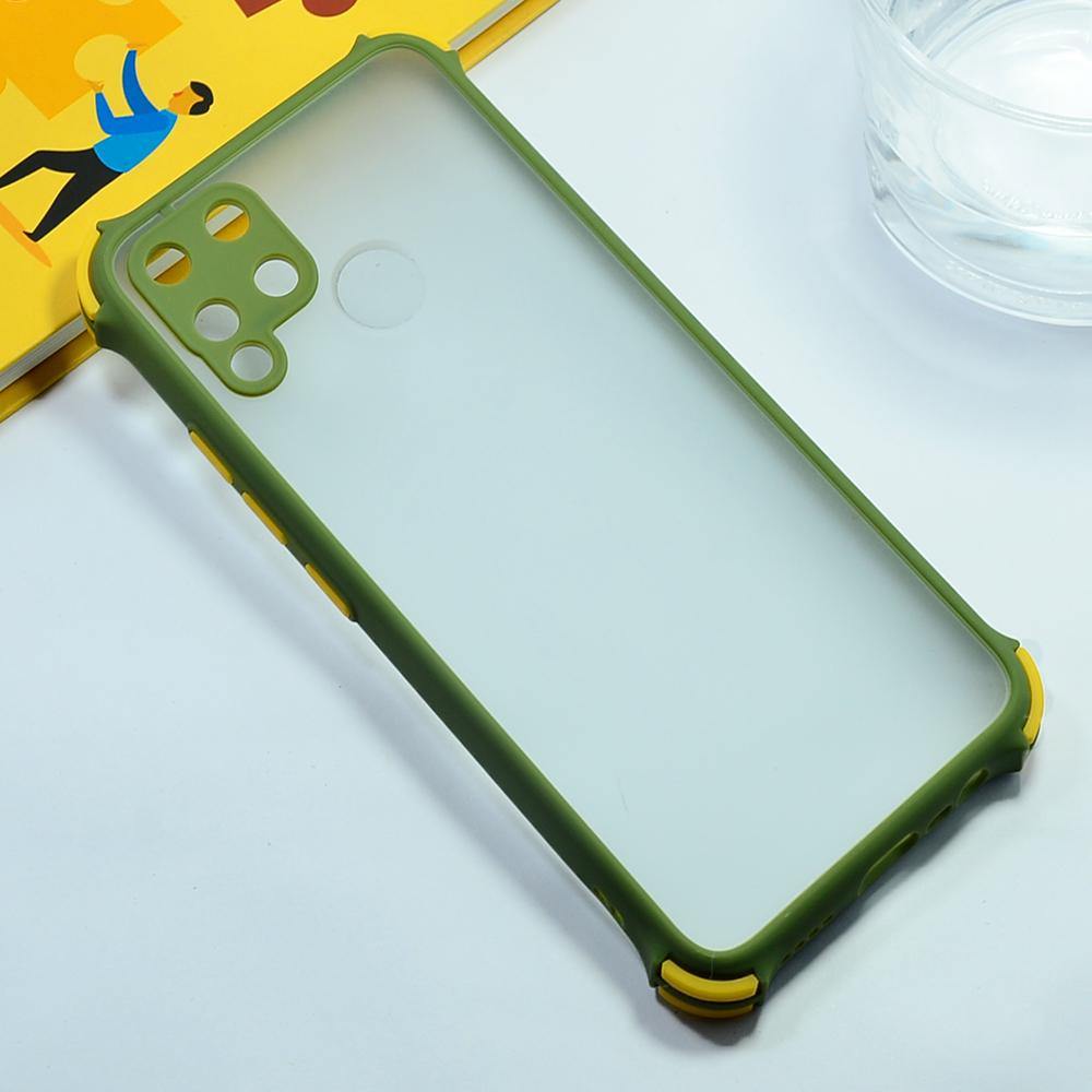 Shockproof Smoke Case For Realme C15 Mobile Cover Army Green Onezeros.in