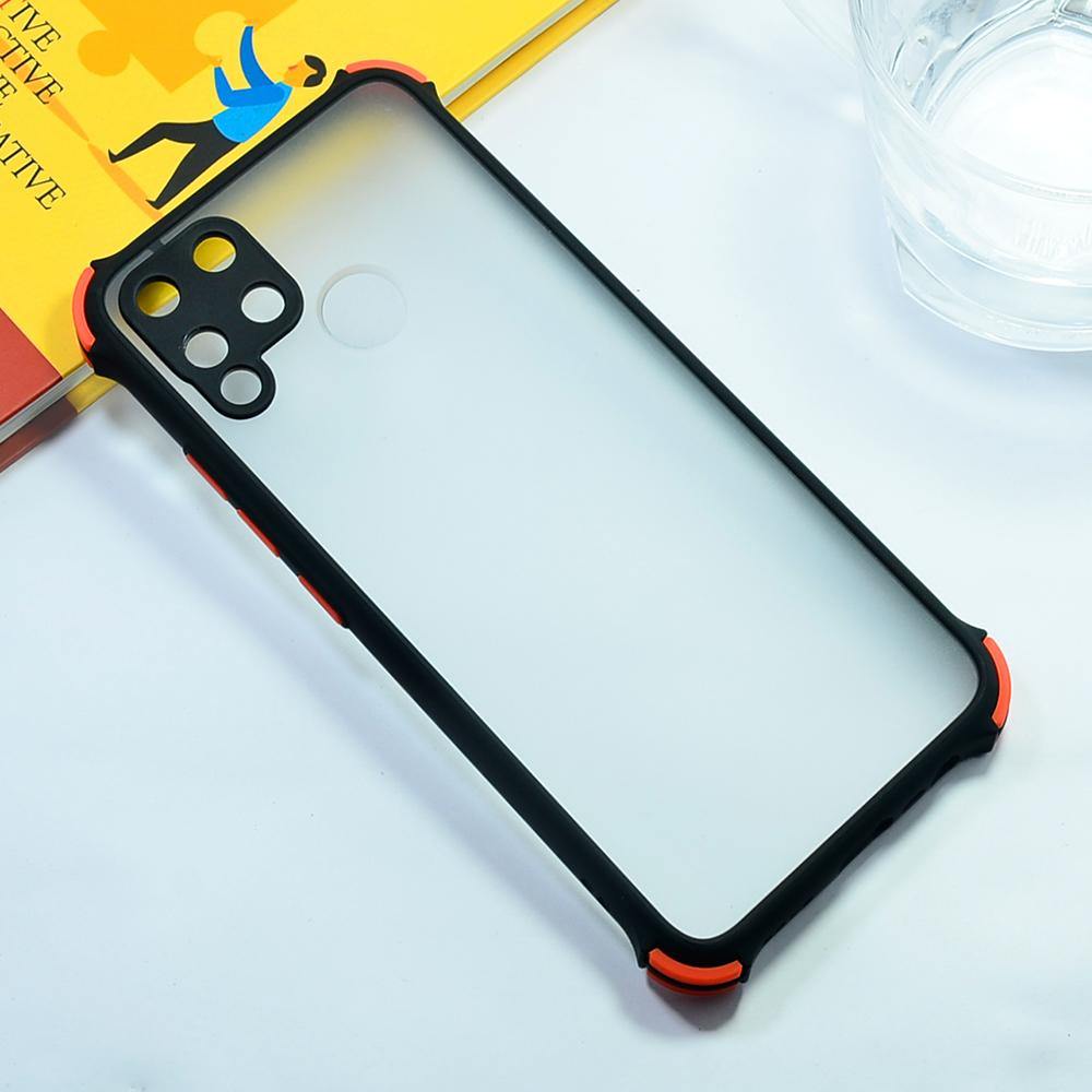 Shockproof Smoke Case For Realme C15 Mobile Cover Black Onezeros.in
