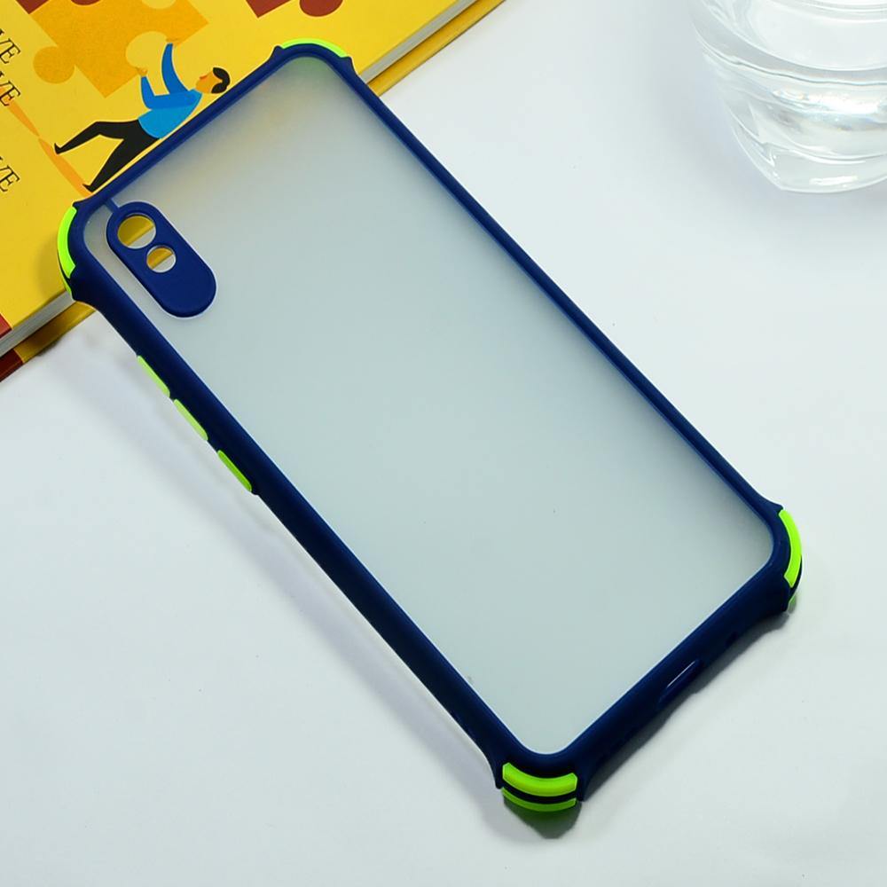 Shockproof Smoke Case For Redmi 9A Mobile Cover Blue Onezeros.in