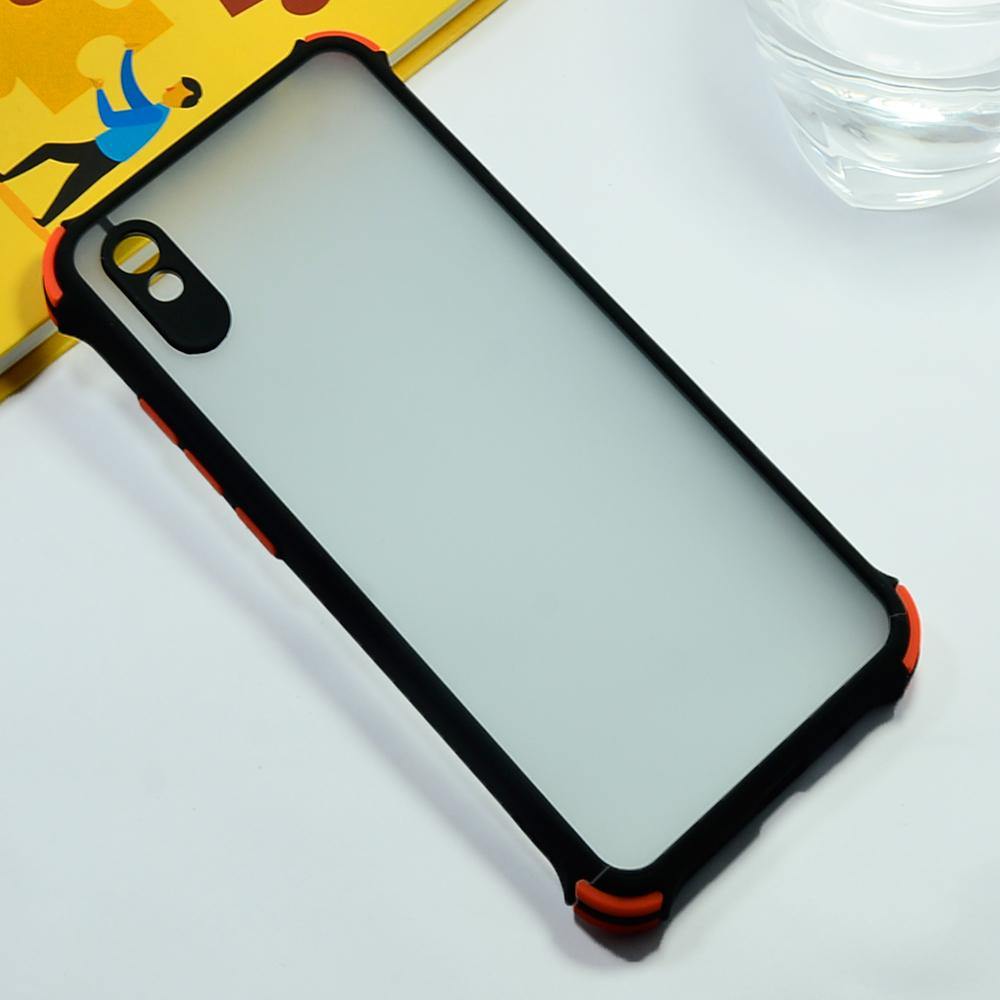 Shockproof Smoke Case For Redmi 9A Mobile Cover Black Onezeros.in