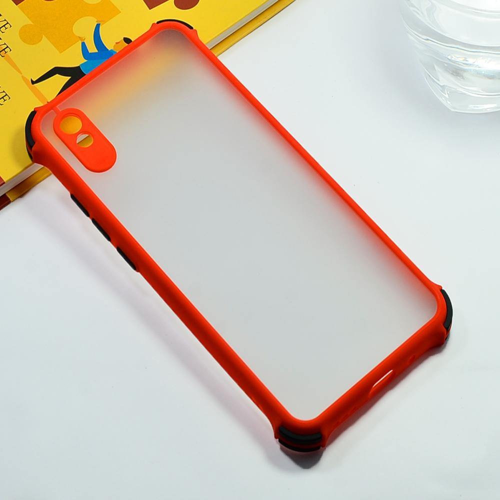 Shockproof Smoke Case For Redmi 9A Mobile Cover Red Onezeros.in