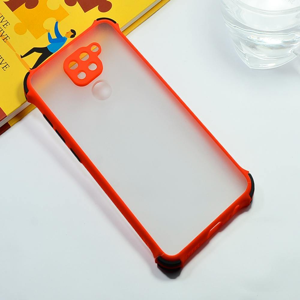 Shockproof Smoke Case For Redmi Note 9 Mobile Cover Red Onezeros.in