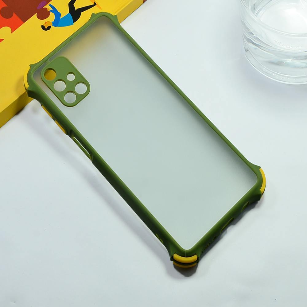 Shockproof Smoke Case For Samsung Galaxy M51 Mobile Cover Army Green Onezeros.in