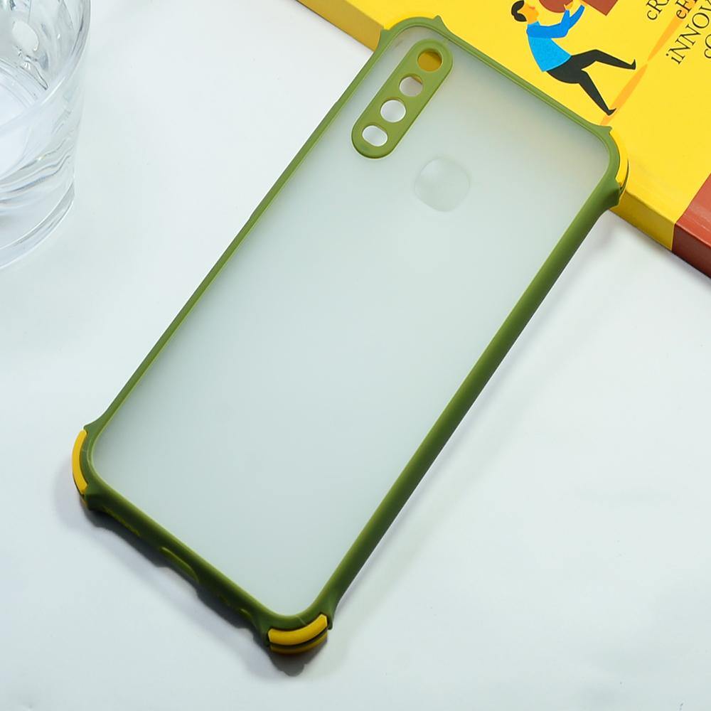 Shockproof Smoke Case For Vivo Y12/Y15/Y17 Mobile Cover Army Green Onezeros.in