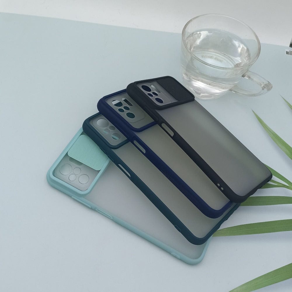 Slide Camera Lens Protection Mobile Phone Case For Redmi Note 10/10s Matte Hard Back Cover Onezeros.in