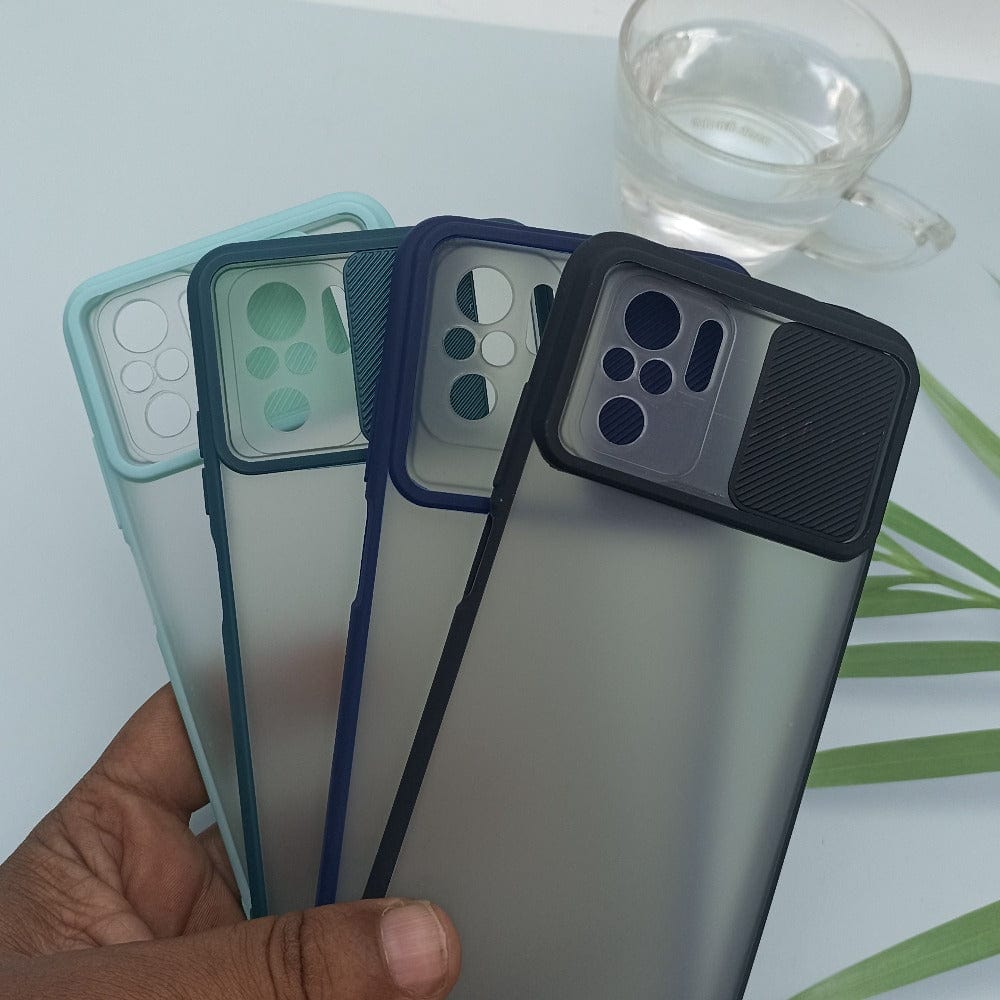 Slide Camera Lens Protection Mobile Phone Case For Redmi Note 10/10s Matte Hard Back Cover Onezeros.in
