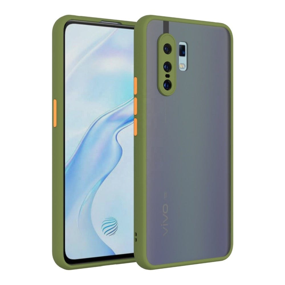 Translucent Frosted Smoke Mobile Cover for Vivo X30 Pro Camera Protection Phone Case Army Green Onezeros.in