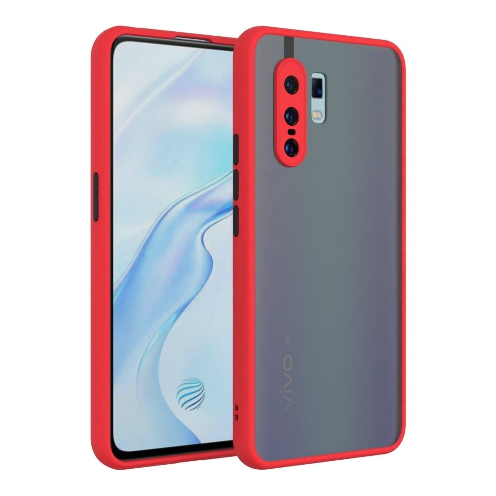 Translucent Frosted Smoke Mobile Cover for Vivo X30 Pro Camera Protection Phone Case Red Onezeros.in