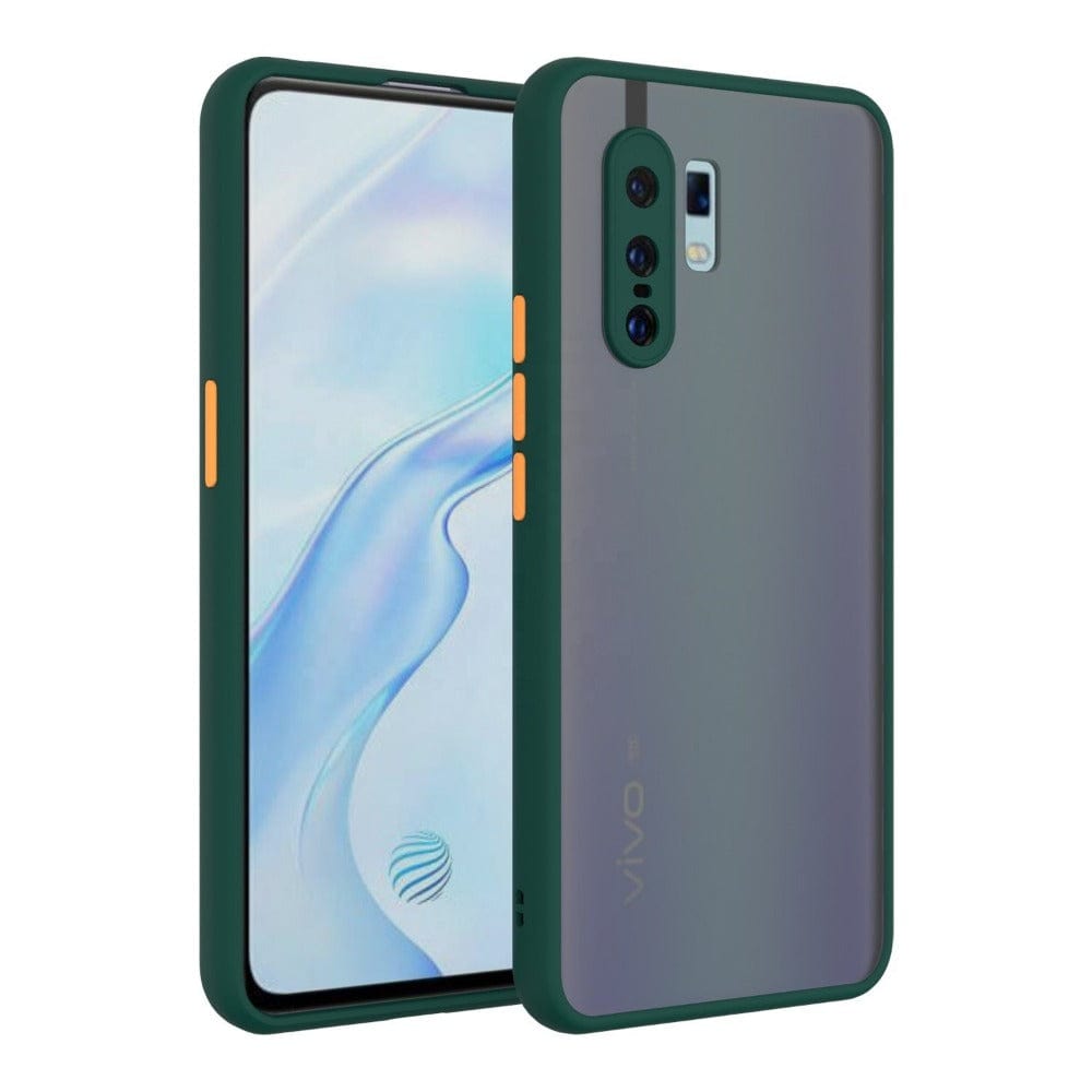 Translucent Frosted Smoke Mobile Cover for Vivo X30 Pro Camera Protection Phone Case Dark Green Onezeros.in