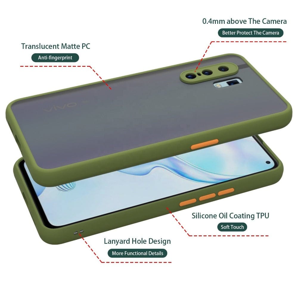 Translucent Frosted Smoke Mobile Cover for Vivo X30 Pro Camera Protection Phone Case Onezeros.in