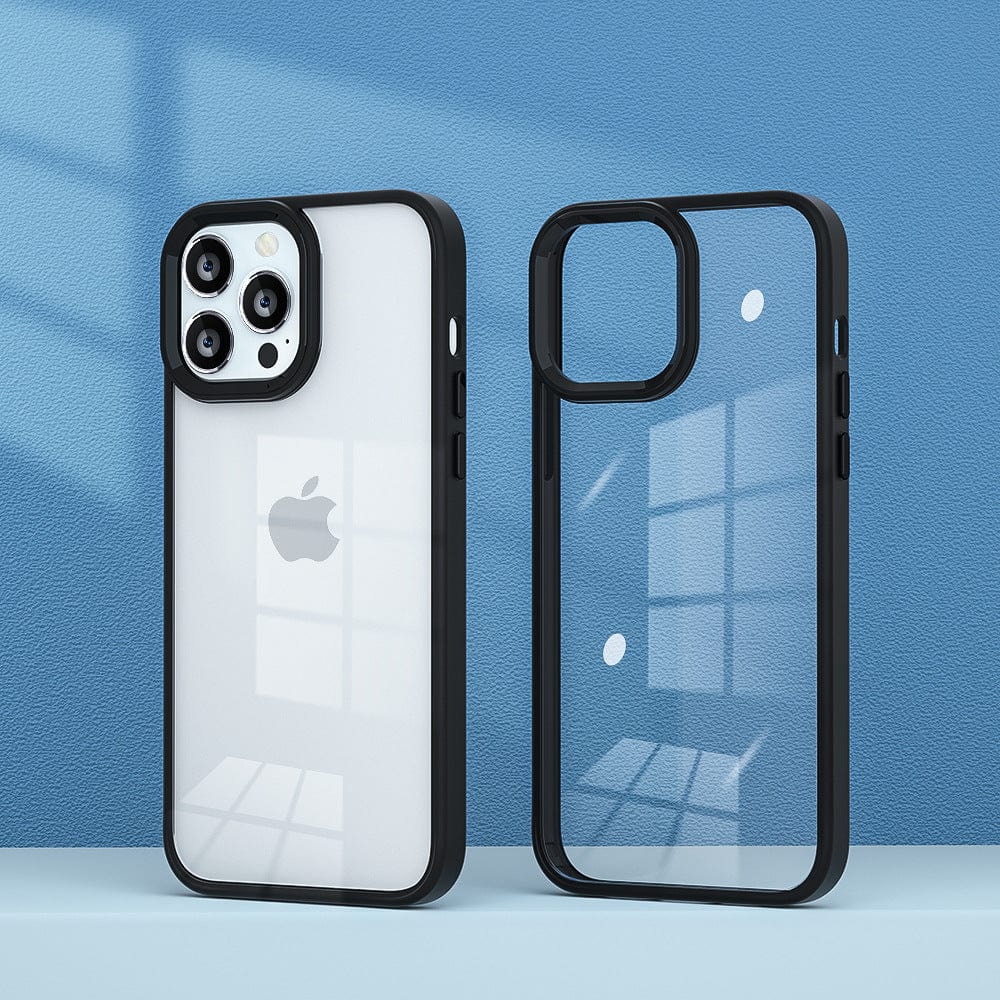 Transparent Design Case For iPhone 14 Plus Electroplating Camera Phone Cover Black Onezeros.in